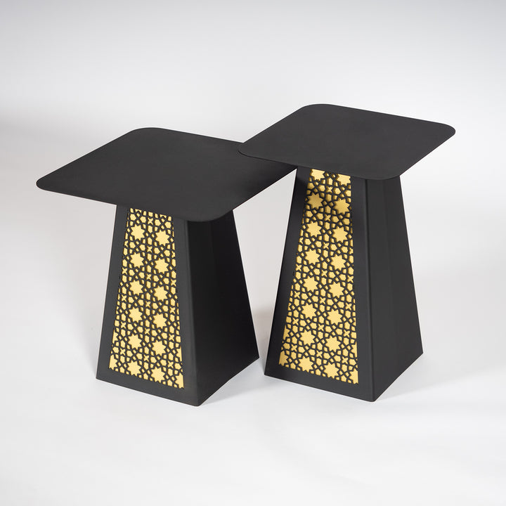 Zamrud Metal Islamic Side Table Set of 2 - WAMZ008