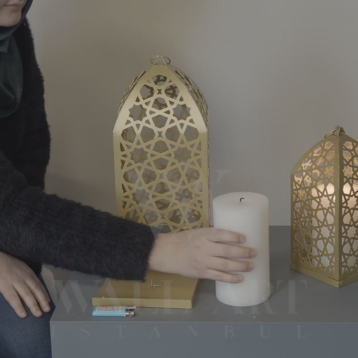 Metal Islamic Candle Holder Set of 2 - WAMH130
