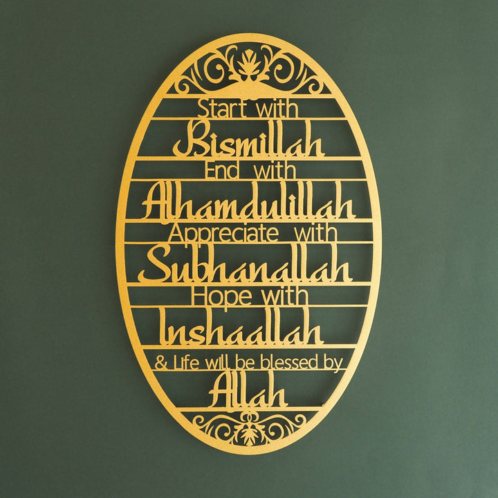 Start With Bismillah Metal Wall Sign - WAM135