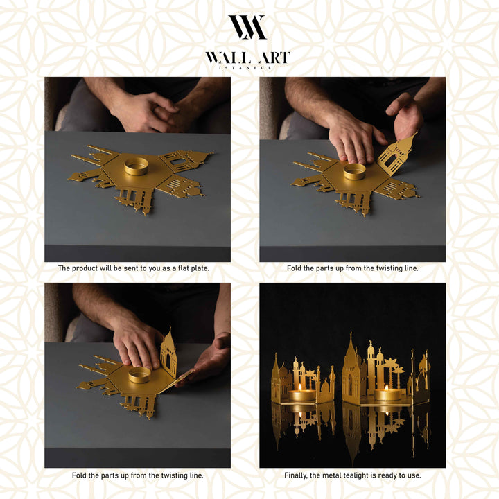 Metal Islamic Candle Holder Set of 2 - WAMH128