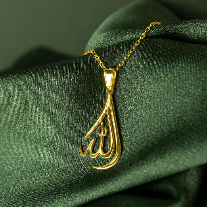 Tear Drop Allah Necklace 925 Sterling Silver - WAMT008