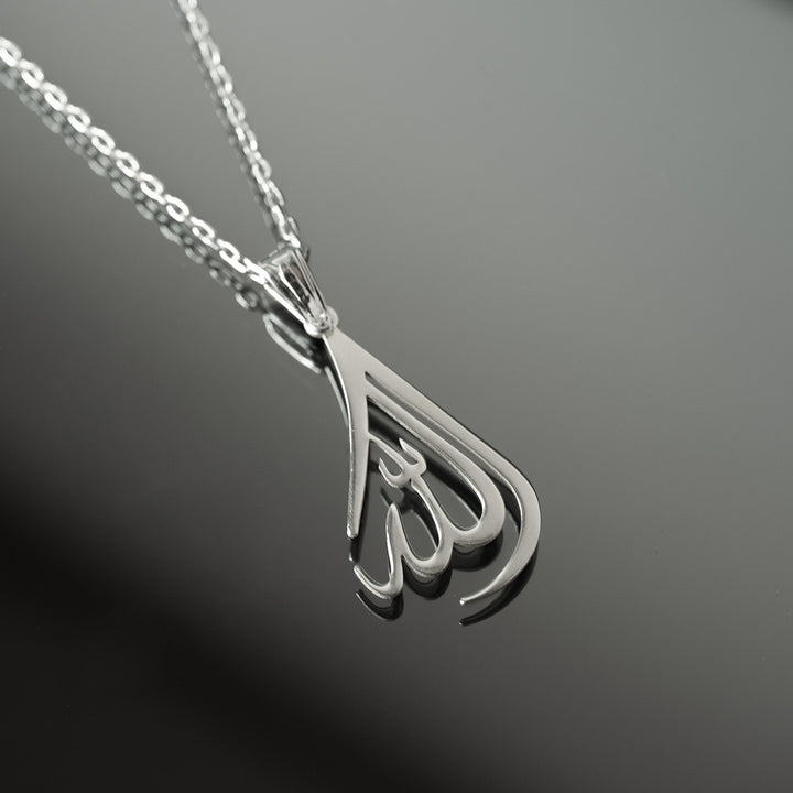 Tear Drop Allah Necklace 925 Sterling Silver - WAMT008