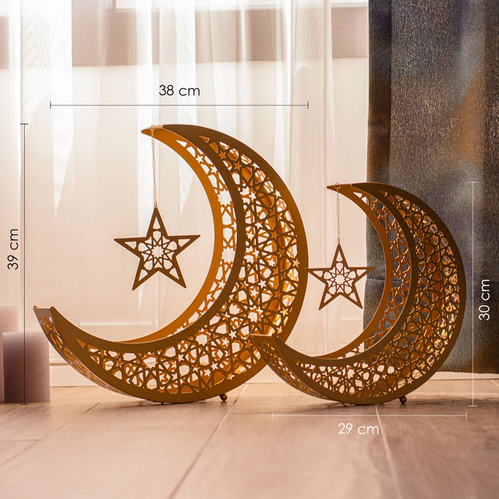 Metal Ramadan Moon Decor Set of 2 - WAMH106