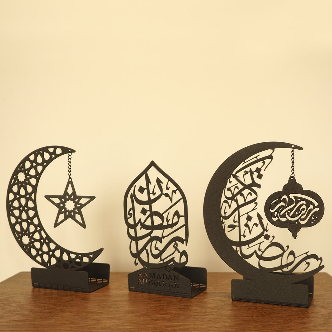Ramadan Mubarak Metal Candle Holder Set of 3 - WAMH099