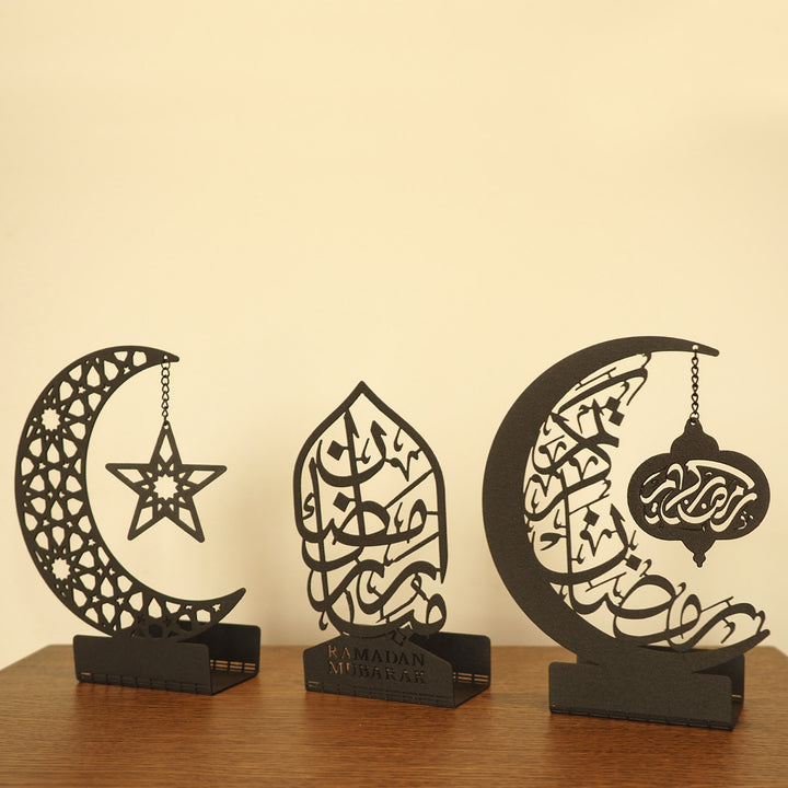 Ramadan Mubarak Metal Candle Holder Set of 3 - WAMH099