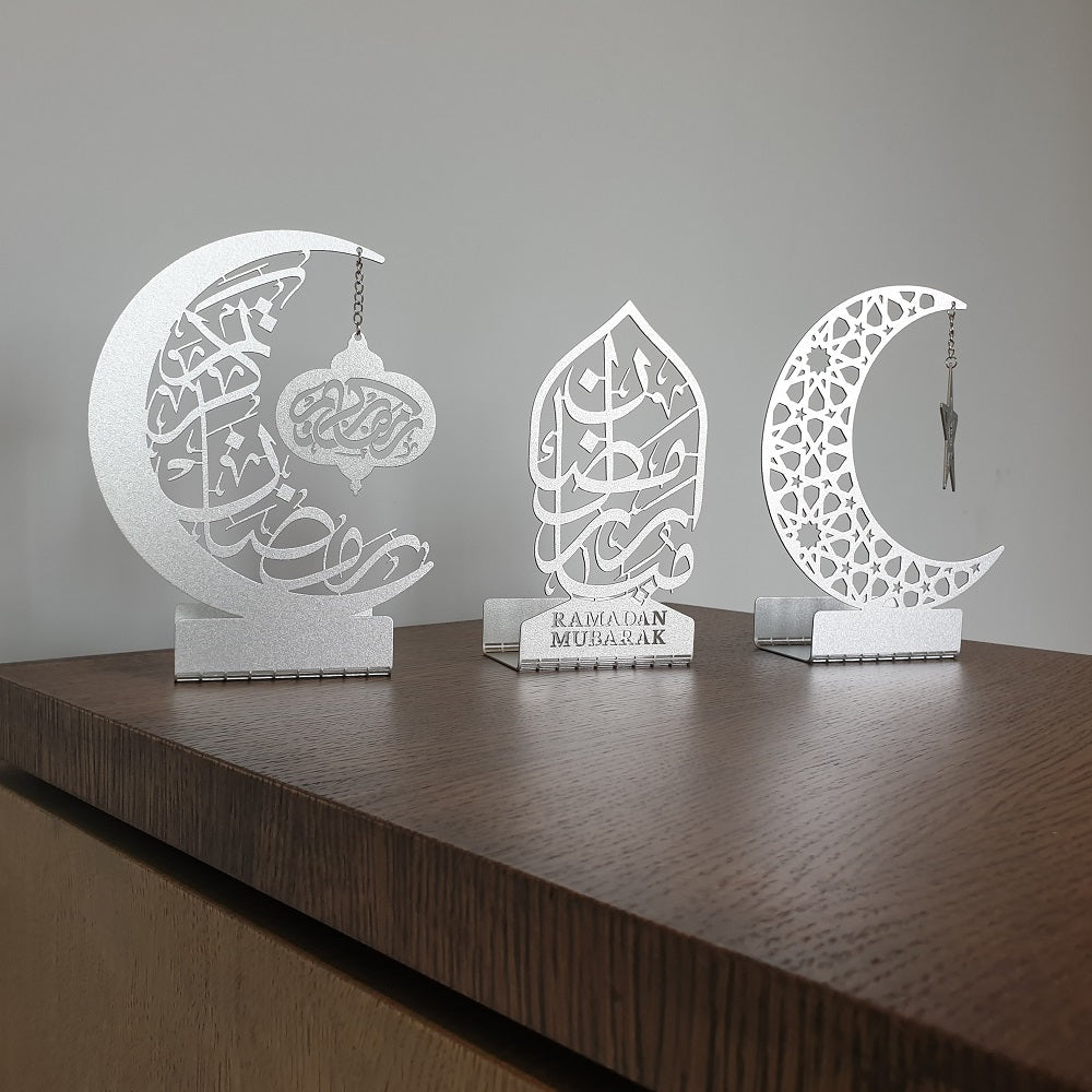 Ramadan Mubarak Metal Candle Holder Set of 3 - WAMH099