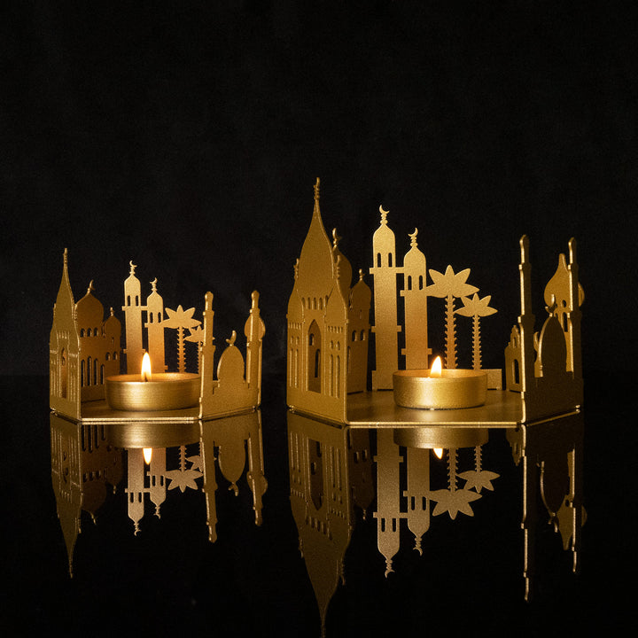 Metal Islamic Candle Holder Set of 2 - WAMH128